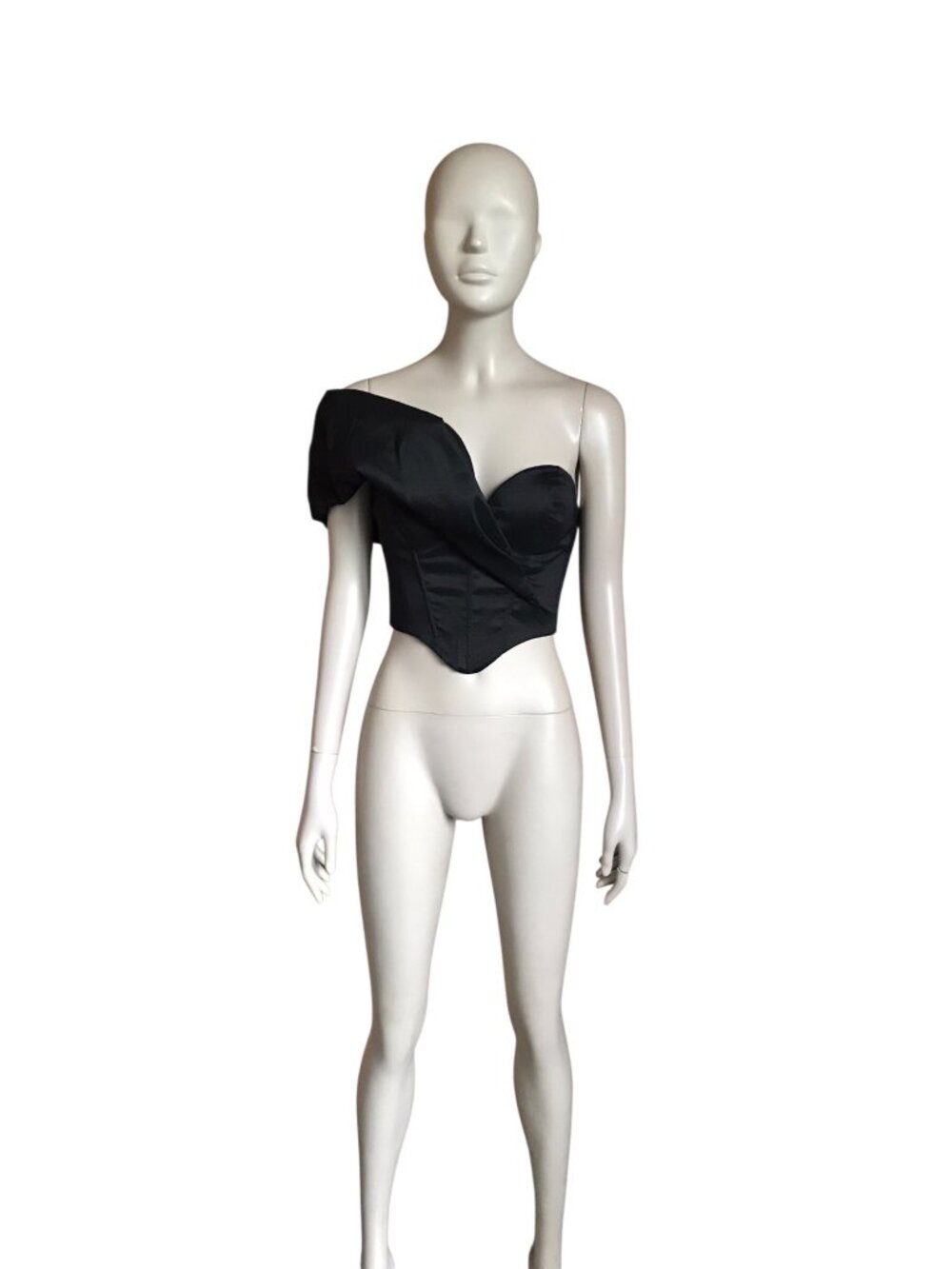 Oh Polly Black One Off The Shoulder Crop Top